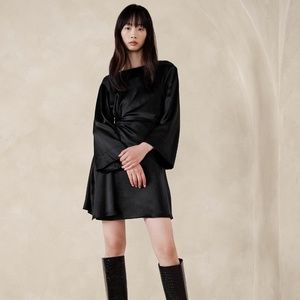 Elegant Black Satin Dress